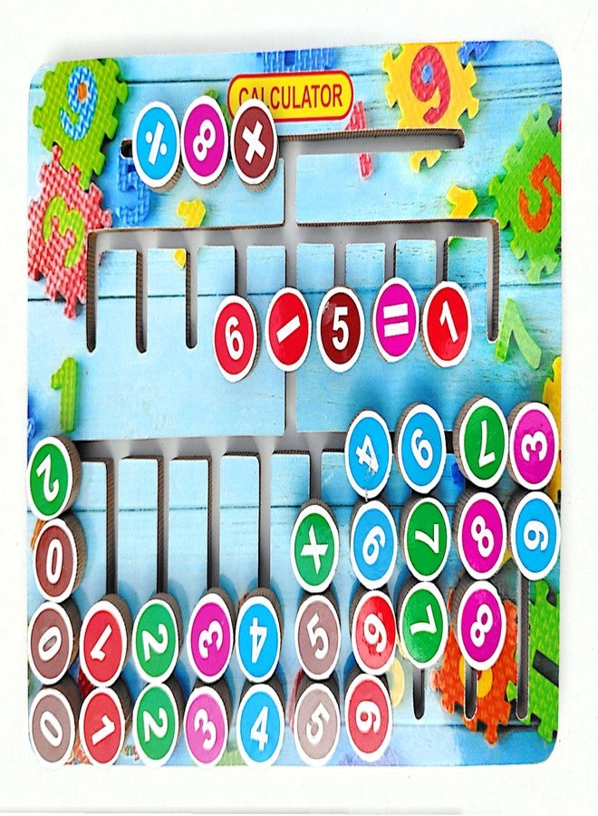 EL SMO Math Computational Teaching Aid Math Skill Booster Puzzle Game Learning Wooden Number Computation Board Early Educational Stem Toy for Kids Children Boys Girls Toddlers - Image 3